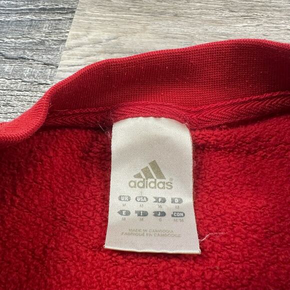 Vintage Y2K Adidas University Of Kansas Jayhawks Red Mens M Crewneck Sweatshirt - Picture 4 of 10